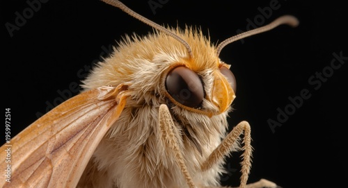 High resolution image of Bombyx mori with focus on silk moth anatomical features