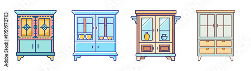 Vintage display cabinet showcase furniture collection for home decor and interior design inspiration