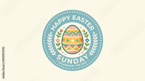 Happy Easter Sunday Button Design