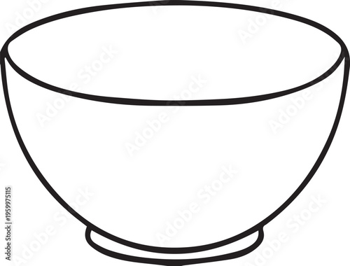 Bowl Silhouette Vector, Kitchen Bowl and Food Container Icon Isolated Black Shape
