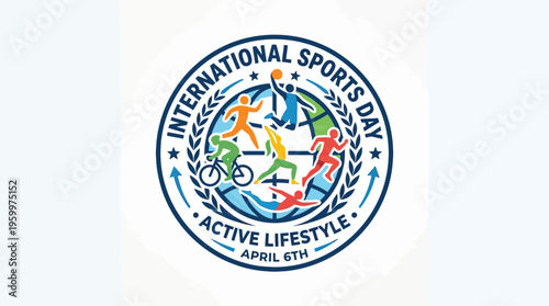 International Sports Day Active Lifestyle Logo