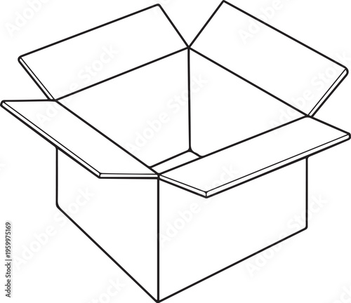 Open Box Carriage Silhouette Vector, Shopping Cart and Delivery Wagon Icon Isolated Black Shape