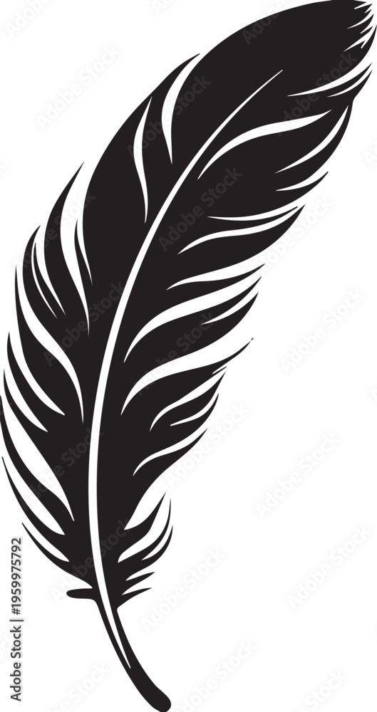 Obraz premium Bird Wing Silhouette Vector, Flying Wing Icon Isolated Black Shape