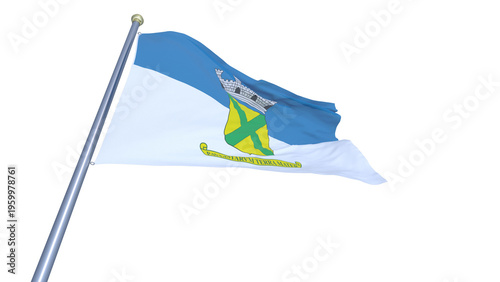 A bandeira de Santo André, município do estado de São Paulo, Brasil - Ilustração 3D