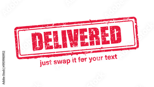 official stamp label red rubber stamp vector with distressed ink texture and clean frame, built for packaging, shipping labels, office paperwork, certification workflows, and commercial branding use.