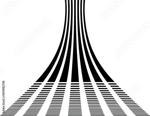 Converging horizontal lines creating a dynamic tunnel effect with depth