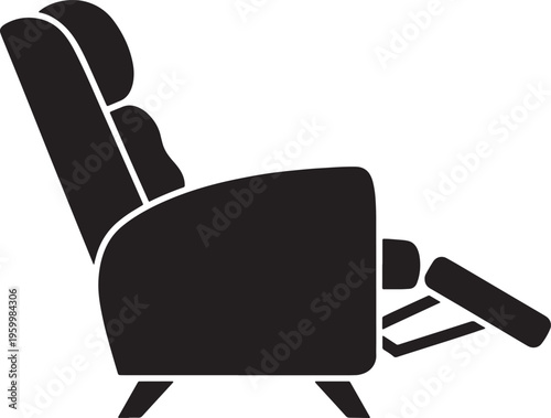Reclining chair with footrest up in a reclined position