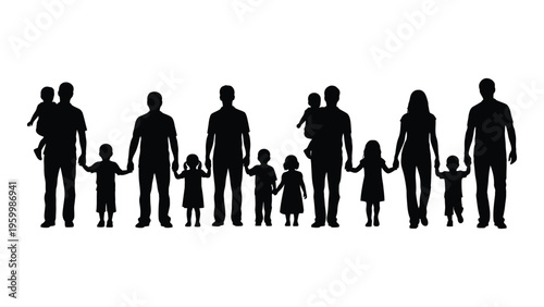 A group of adults and children standing together