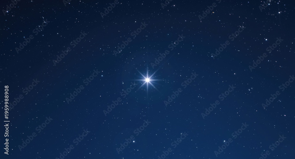 Fototapeta premium 3D rendered cartoon portrayal of the North Star shining in a clear sky