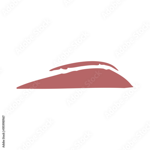 One swipe of reddish brown lipstick rests on a pure white surface. This cosmetic product sample clearly shows the matte or creamy texture and vibrant color, perfect for beauty brand presentations.