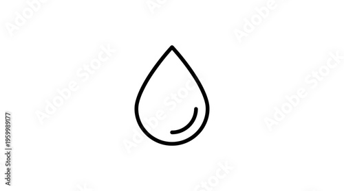 Minimalist Outline of a Water Drop Symbol