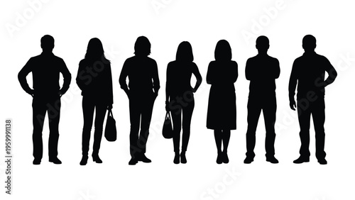 A group of people standing in a line