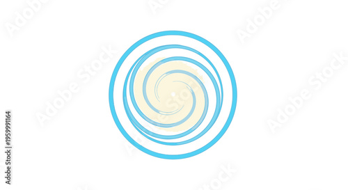 Abstract Spiral Design with Light Blue and Cream Tones