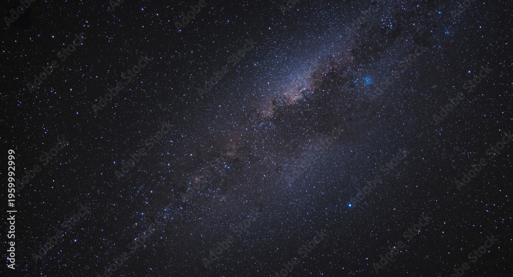 Fototapeta premium Astrophotography close up showing the Milky Way galaxy with glittering stars and visible space dust particles