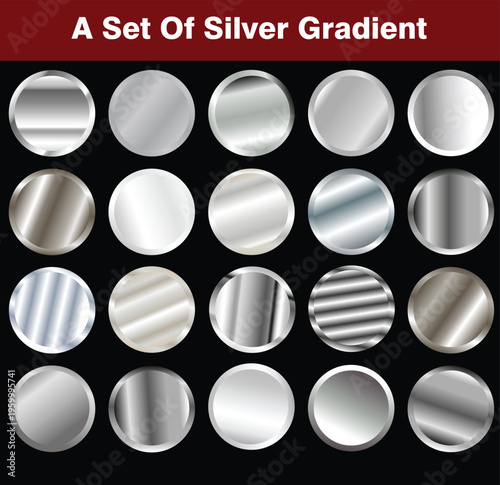 Silver Metallic Circle Pattern Vector - Seamless EPS SVG