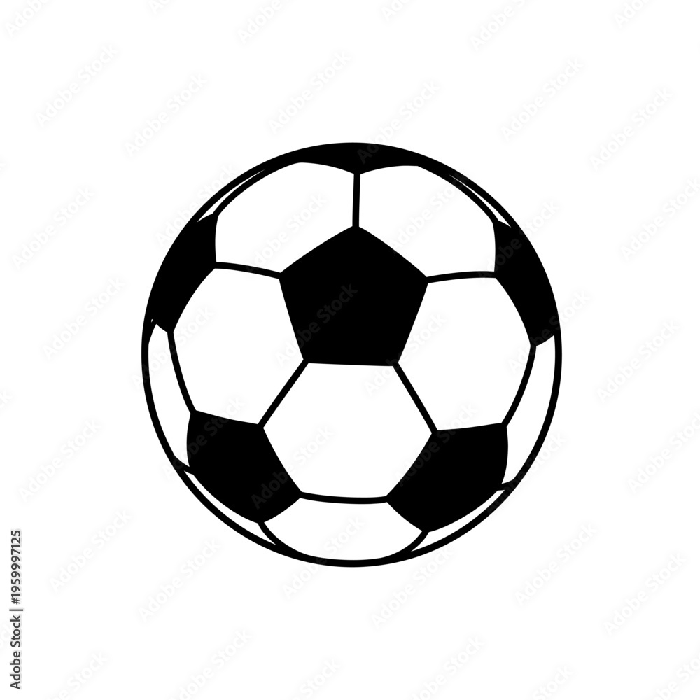 Fototapeta premium Black and white soccer ball graphic.