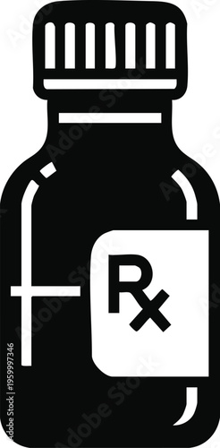 vector illustration of a black and white icon of a syringe