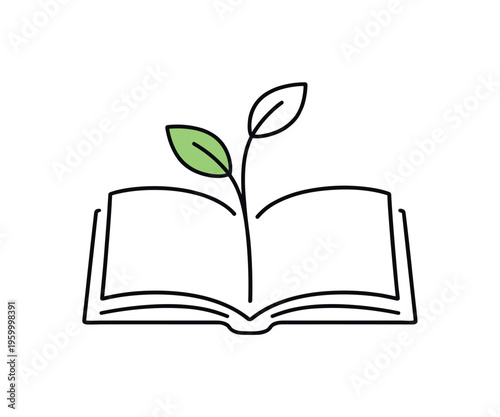 Botanical education and personal gardening interest centered on nurturing living organisms and observing natural processes over time, an open book paired with a growing stem and