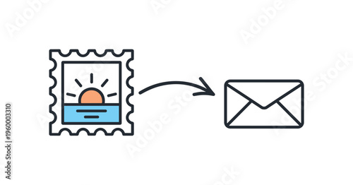 Traditional communication and sending personal or business correspondence through reliable postal services that maintain meaningful connections across distances, a simple postage