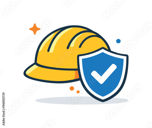 Workplace safety and construction protection concept focused on preventing injuries and ensuring compliance in industrial and building environments, a simple hard hat combined with