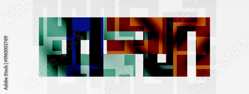 Abstract digital art. Rectangular blocks, varied colors, white background. Modern design, pixelated texture, interesting composition.