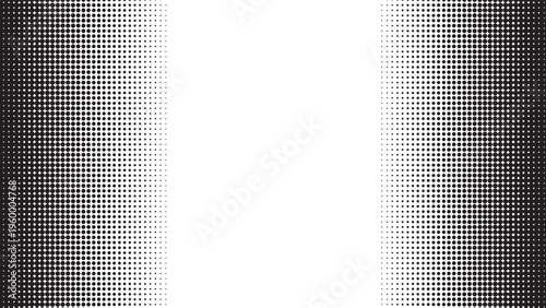 Halftone dot pattern background, black and white gradient texture vector, minimalist geometric screen tone overlay for graphic design