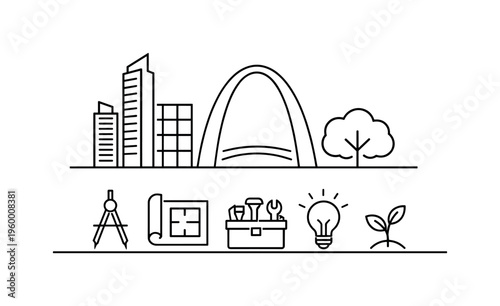 Built environment and structural design highlighting innovation, space organization, and long-term functionality for creating efficient and aesthetic living and working spaces