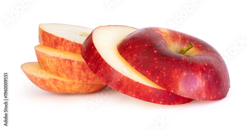 Pomme rouge coupée en tranches