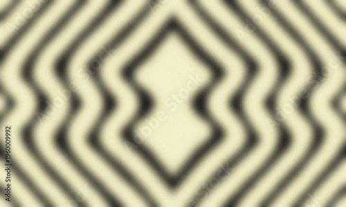 Rhythmic Distortion Monochrome Wavy Geometric Pattern Visual Art. Template for Banner, background and etc.