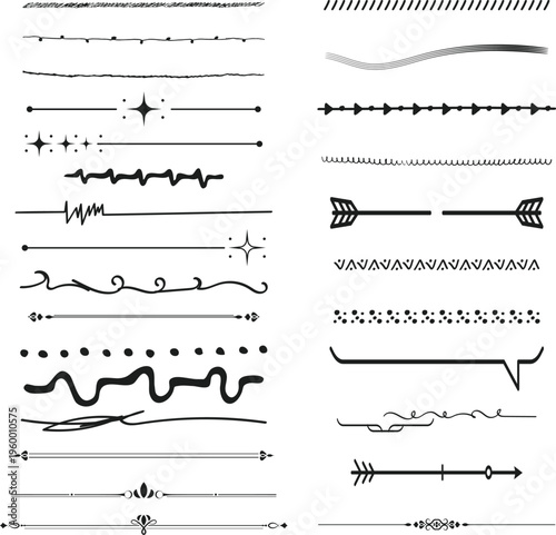 Decorative Line Art Vector Bundle - Arrows Swirls EPS SVG