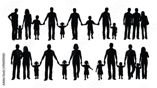 A group of people holding hands in two rows