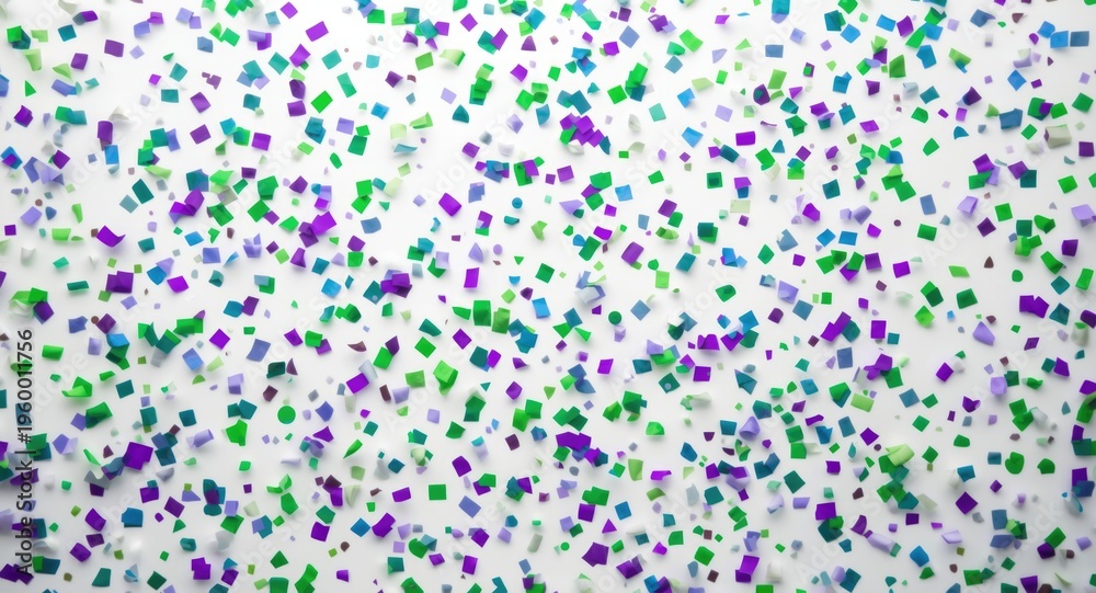 Obraz premium Energetic celebration visual with a burst of green and purple confetti