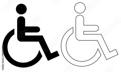 Wheelchair accessibility symbols for disabled people  universal icons for handicap access