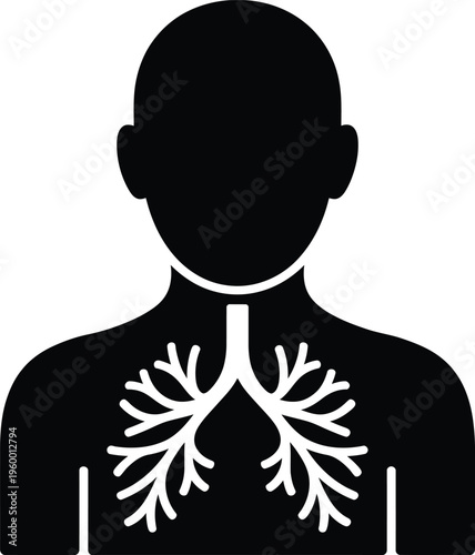 Human respiratory system icon