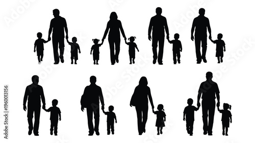 A group of adults and children walking together