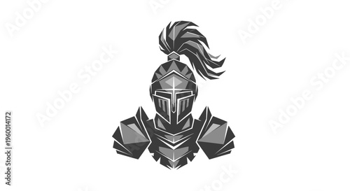 Medieval Knight Portrait - Strong Warrior in Steel Armor