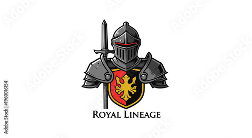 Medieval Knight in Armor with Sword and Shield - Royal Heritage