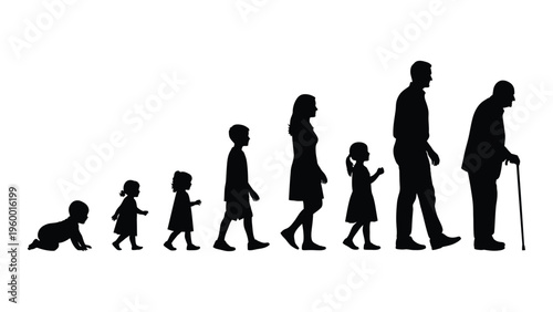 Human life stages from infancy to old age