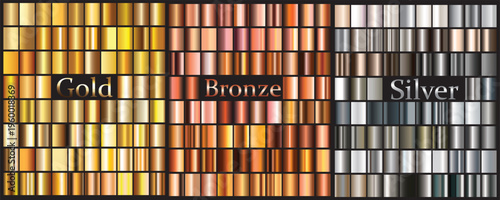 Gold, silver, bronze gradients