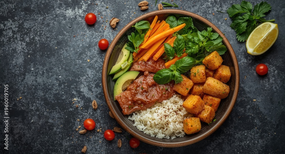 Fototapeta premium Nutritious antioxidant packed meals enhancing immune function