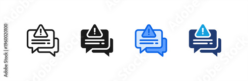 Crisis Communication Chat icon multiple style collection. Vector illustration.