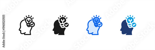 Understand Insight Idea icon multiple style collection. Vector illustration.