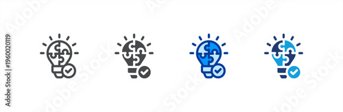 Solution icon multiple style collection. Vector illustration.