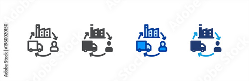 Supply Chain icon multiple style collection. Vector illustration.