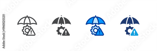 Risk Management icon multiple style collection. Vector illustration.