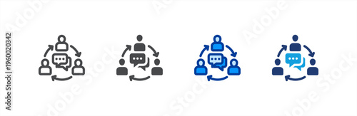 Communications icon multiple style collection. Vector illustration.