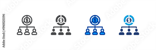 Shareholder icon multiple style collection. Vector illustration.
