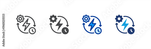 Energy Efficiency icon multiple style collection. Vector illustration.