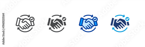 Fair Trade icon multiple style collection. Vector illustration.