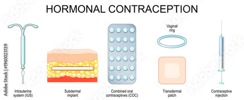 Hormonal contraception. Birth control hormones.